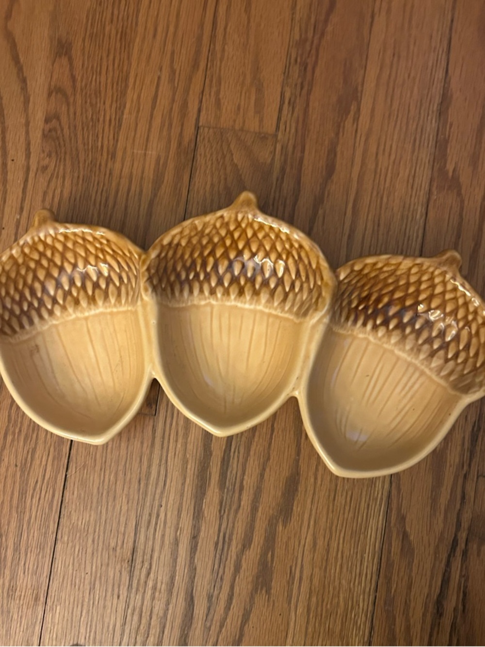 Harvest Yellow/Brown Acorn Tray - Cute Rustic Cabincore Home Accent